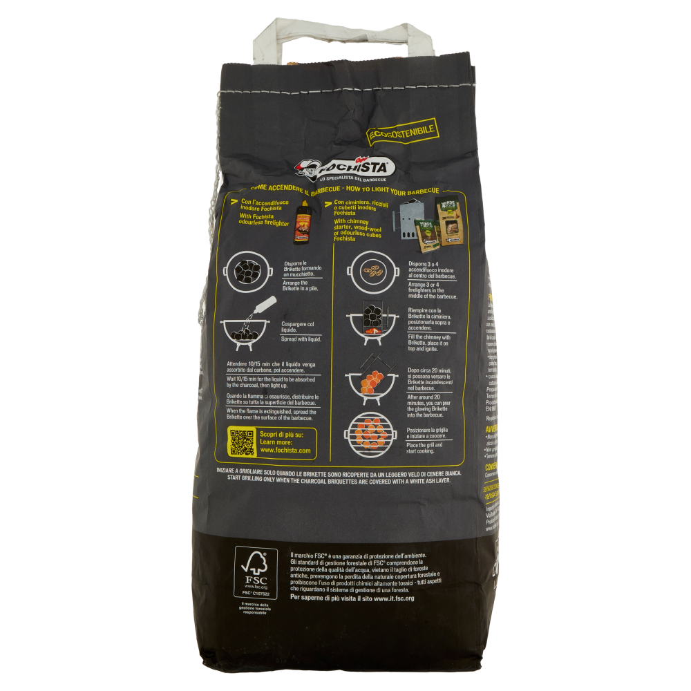 Fochista Brikette di Carbone Vegetale Premium Quality 2,5 kg