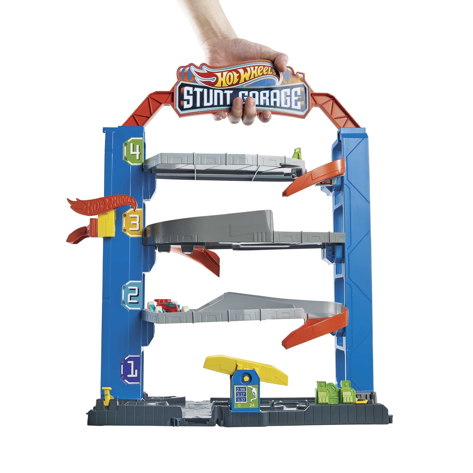 Hot Wheels City Garage delle Acrobazie, Playset con ascensore per i piani superiori, con collegamenti per altri set, Giocattolo per Bambini 3+ anni