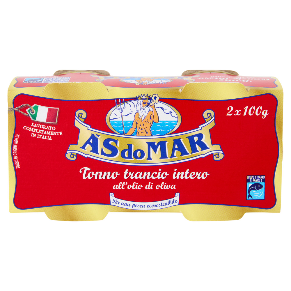 Asdomar Tonno trancio intero all'olio di oliva 2 x 100 g