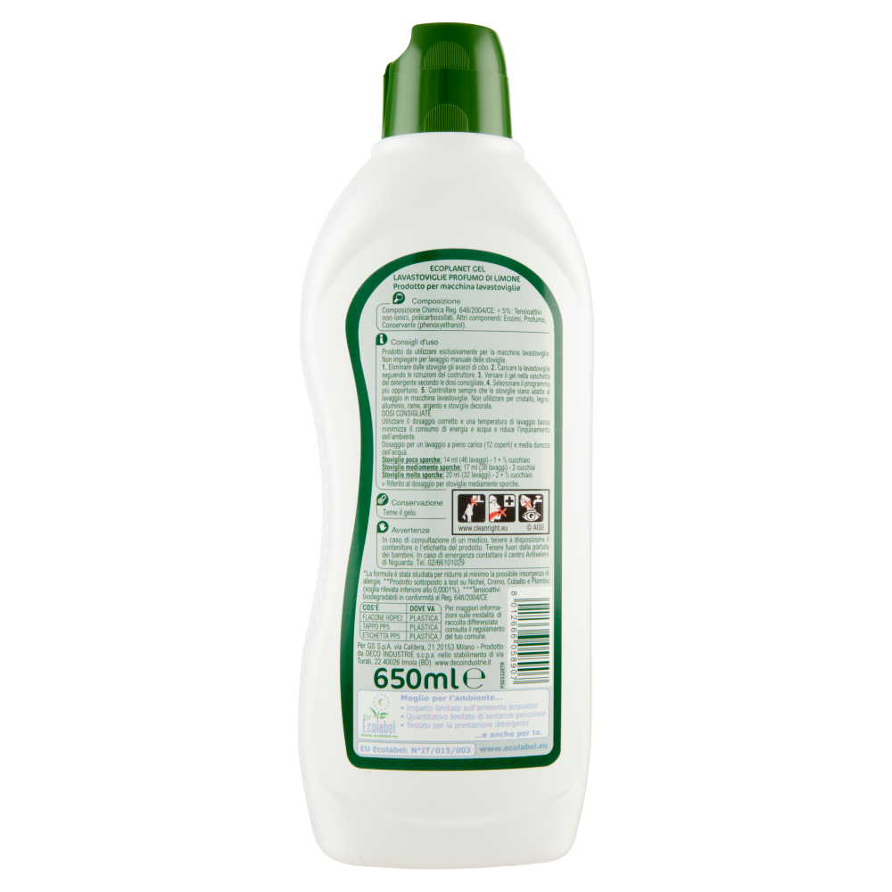 Carrefour eco Planet Gel Lavastoviglie profumo di limone 650 ml