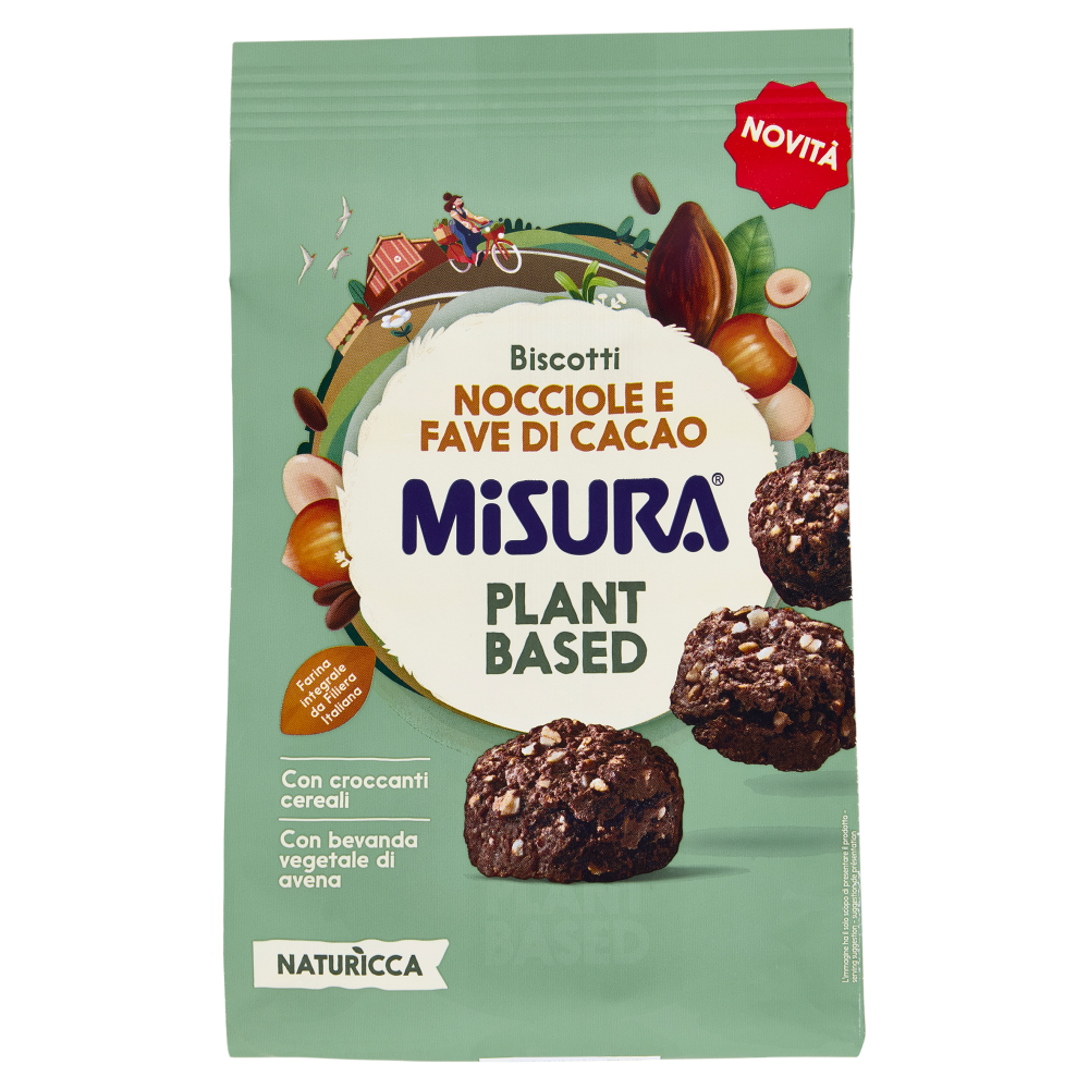 Misura Naturìcca Biscotti Nocciole e Fave di Cacao Plant Based 260 g