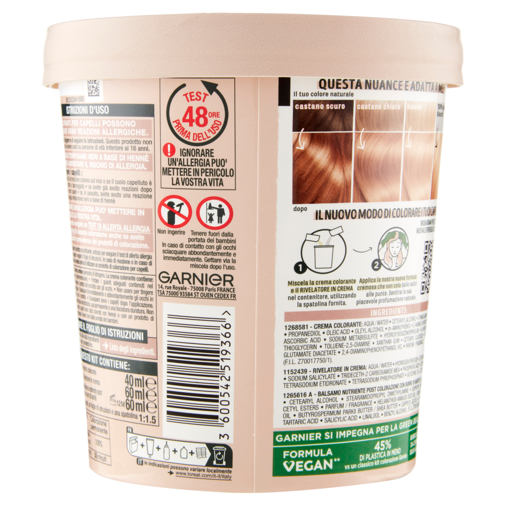 Garnier GOOD 8.0 Biondo Miele, colorazione permanente senza ammoniaca, 90% di origine naturale