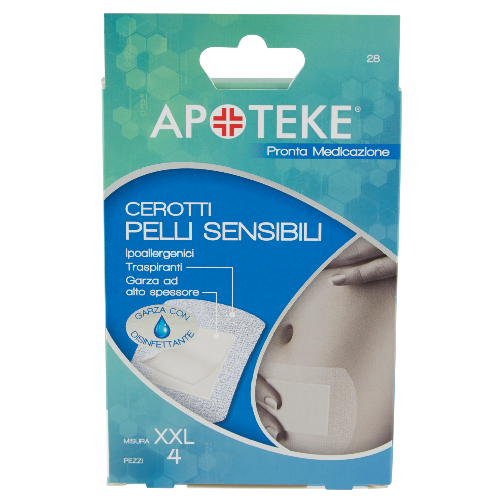 Apoteke Pronta Medicazione Cerotti Pelli Sensibili Misura XXL 4 pz