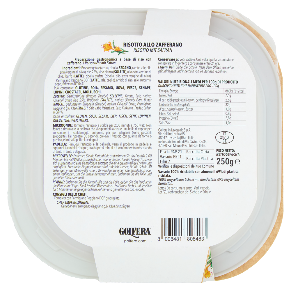 Golfera Ben Fatto Risotto allo Zafferano 250 g