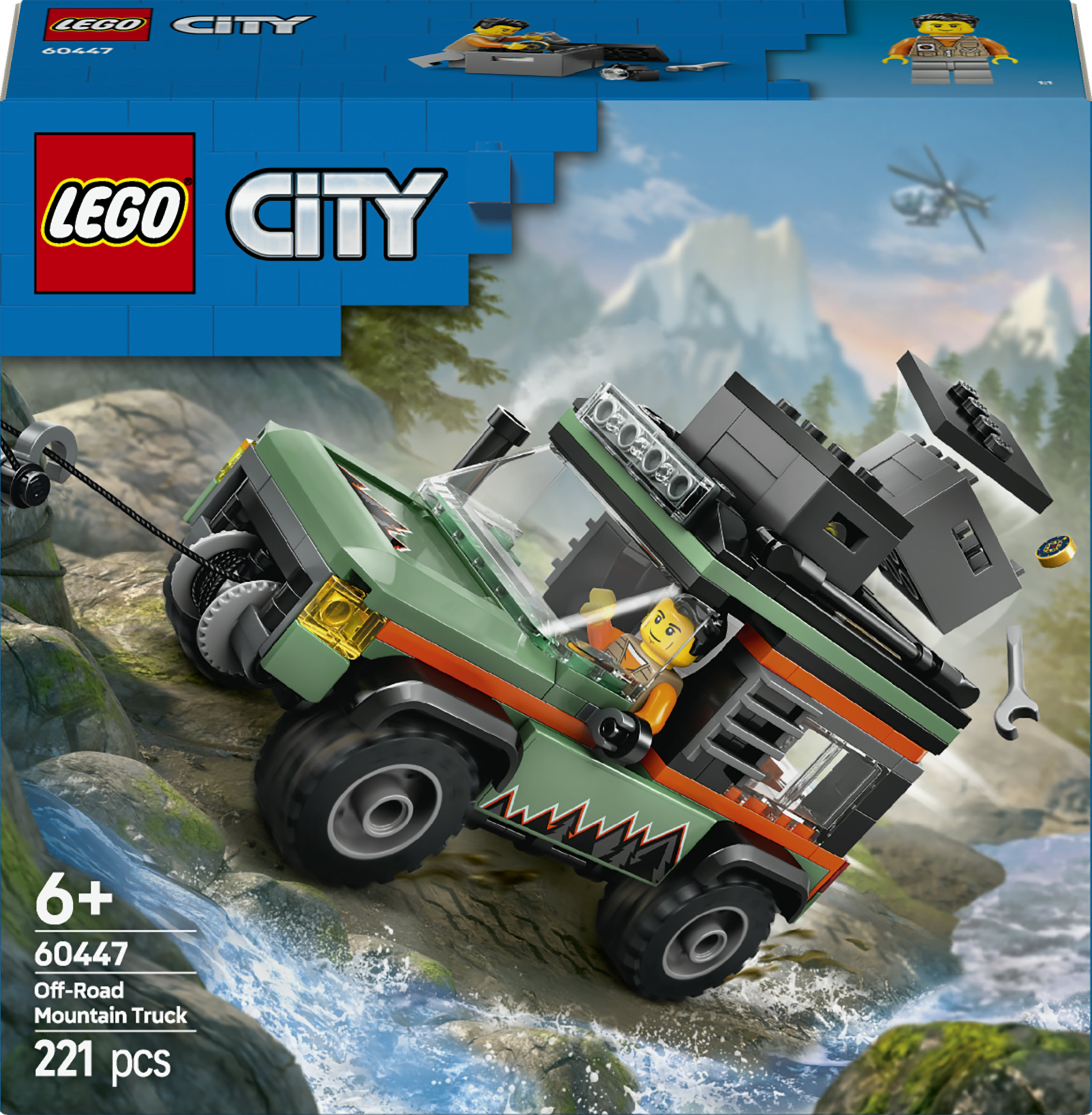 LEGO City 60447 Fuoristrada di Montagna 4x4 - Jeep Giocattolo da Costruire, Giochi per Bambini6+ con 1 Minifigure e Accessori