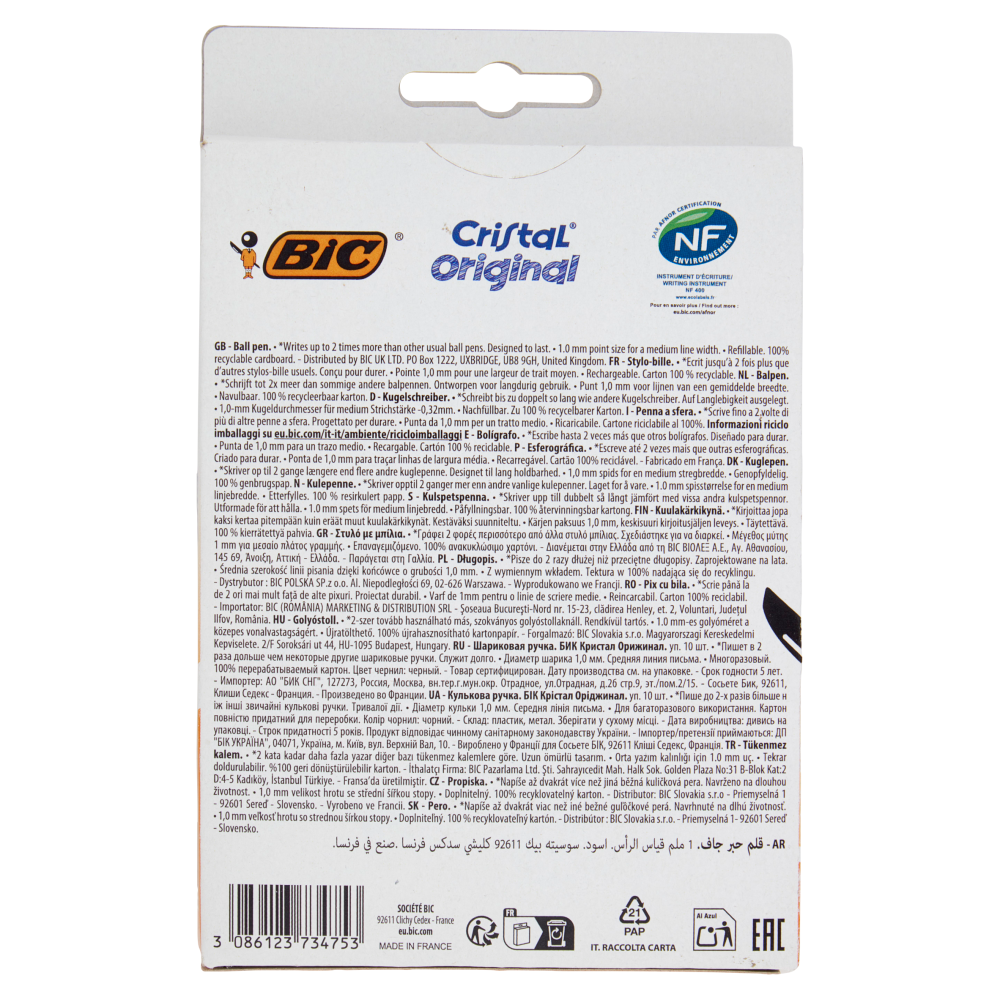 Bic Cristal Original 1.0 mm nere 10 pz