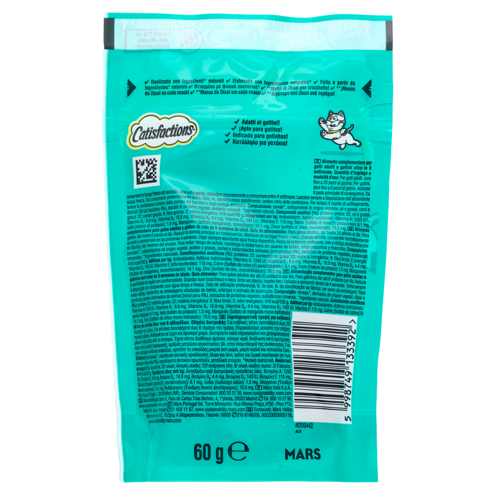 Catisfactions Snack Gatto Tacchino 60 g