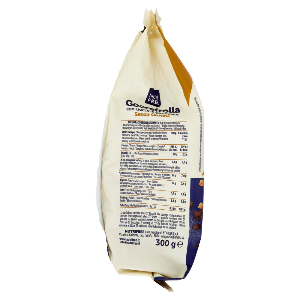 Nutrifree Gocce3frolla con Gocce di Cioccolato Senza Glutine 300 g