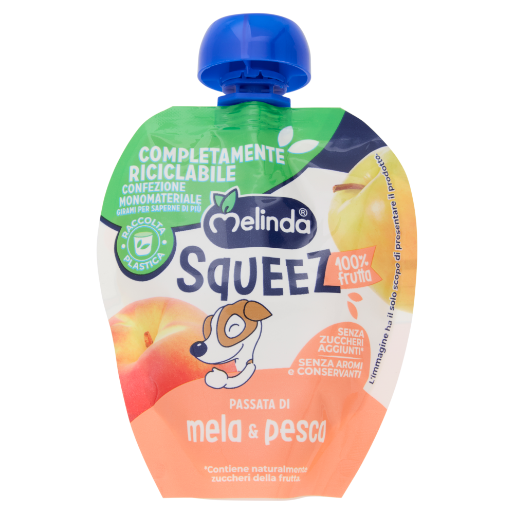 Melinda Squeez 100% frutta Passata di mela & pesca 90 g
