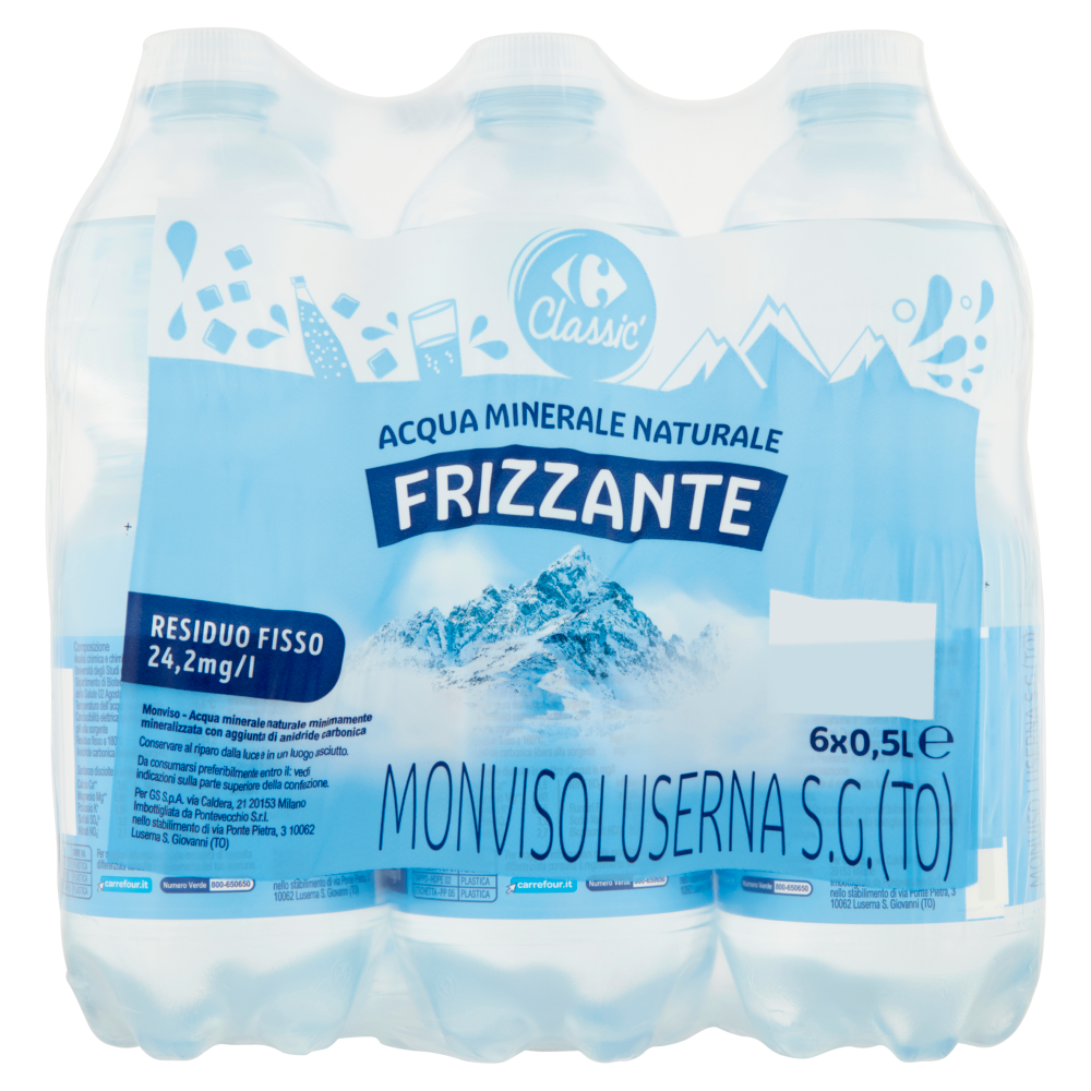 Carrefour Acqua Minerale Naturale Frizzante Monviso 6 X 0