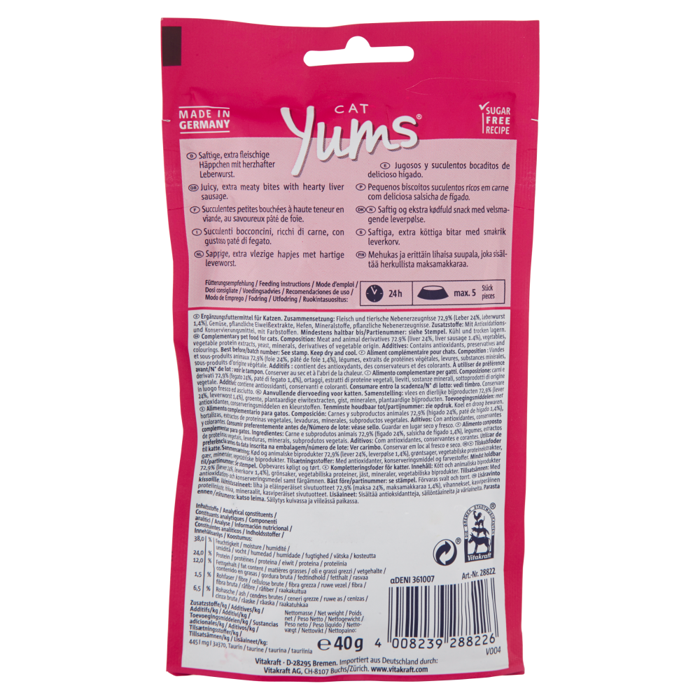 Vitakraft Cat Yums + Liverwurst 40 g