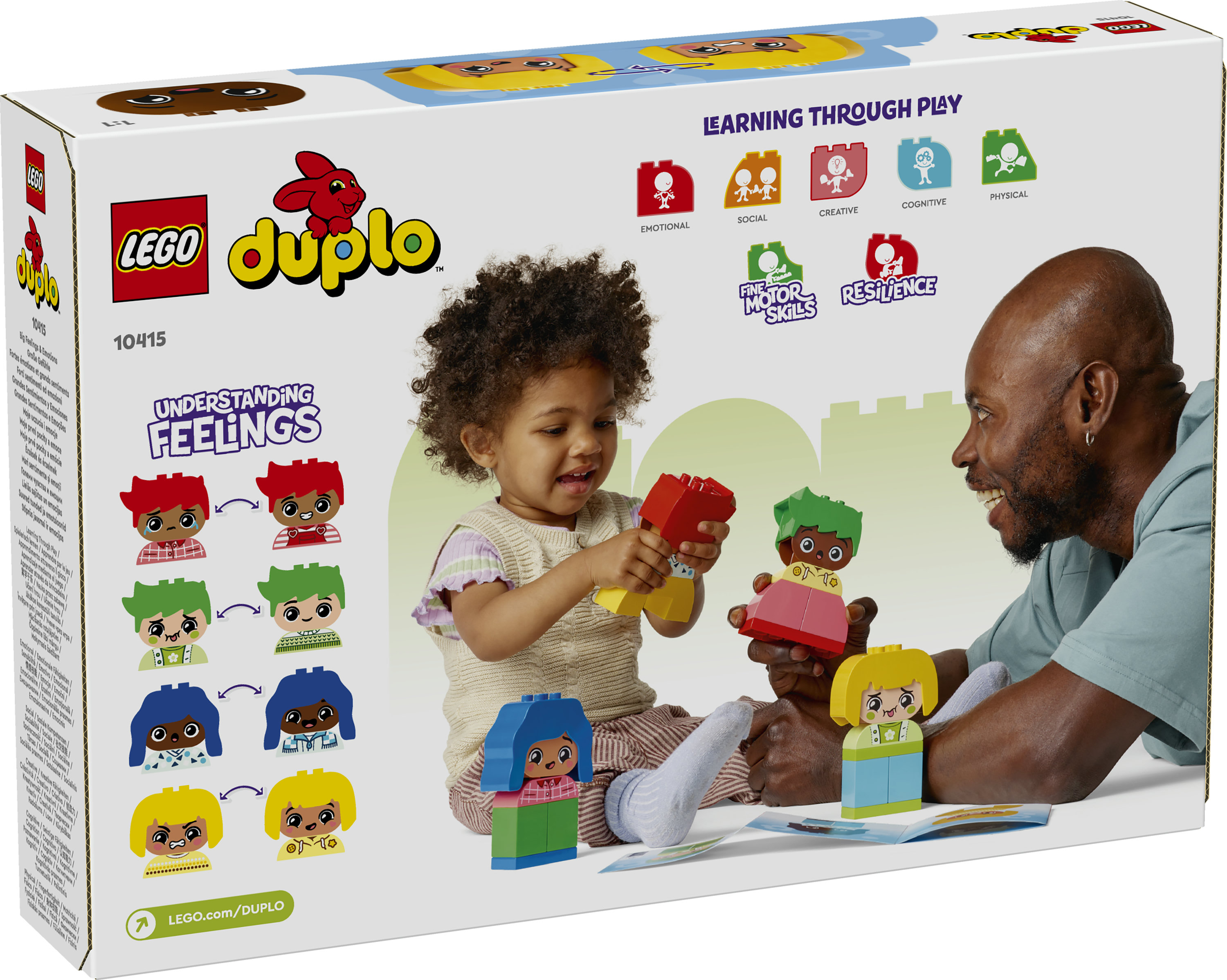 LEGO DUPLO 10415 Forti Sentimenti ed Emozioni, Giochi per Bambini da 1.5 Anni Impilabili con 23 Mattoncini e 4 Personaggi