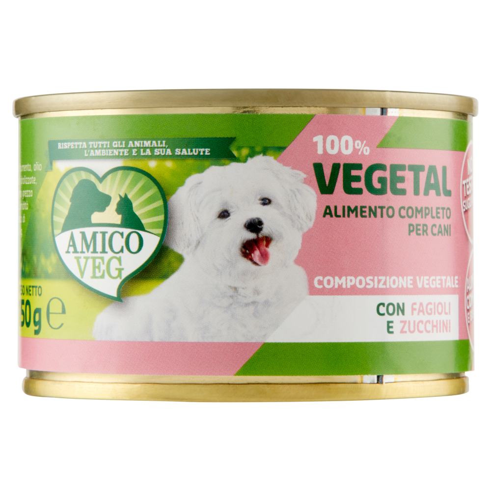 Amico Veg 100% Vegetal Alimento Completo per Cani con Fagioli e Zucchini 150 g