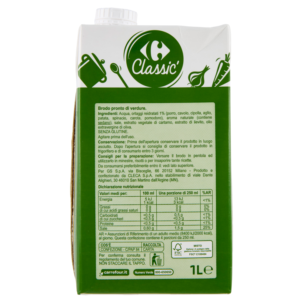 Carrefour Classic Brodo Vegetale 1 L