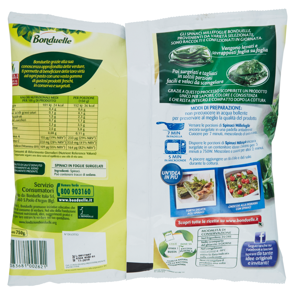Bonduelle Spinaci Millefoglie 750 g