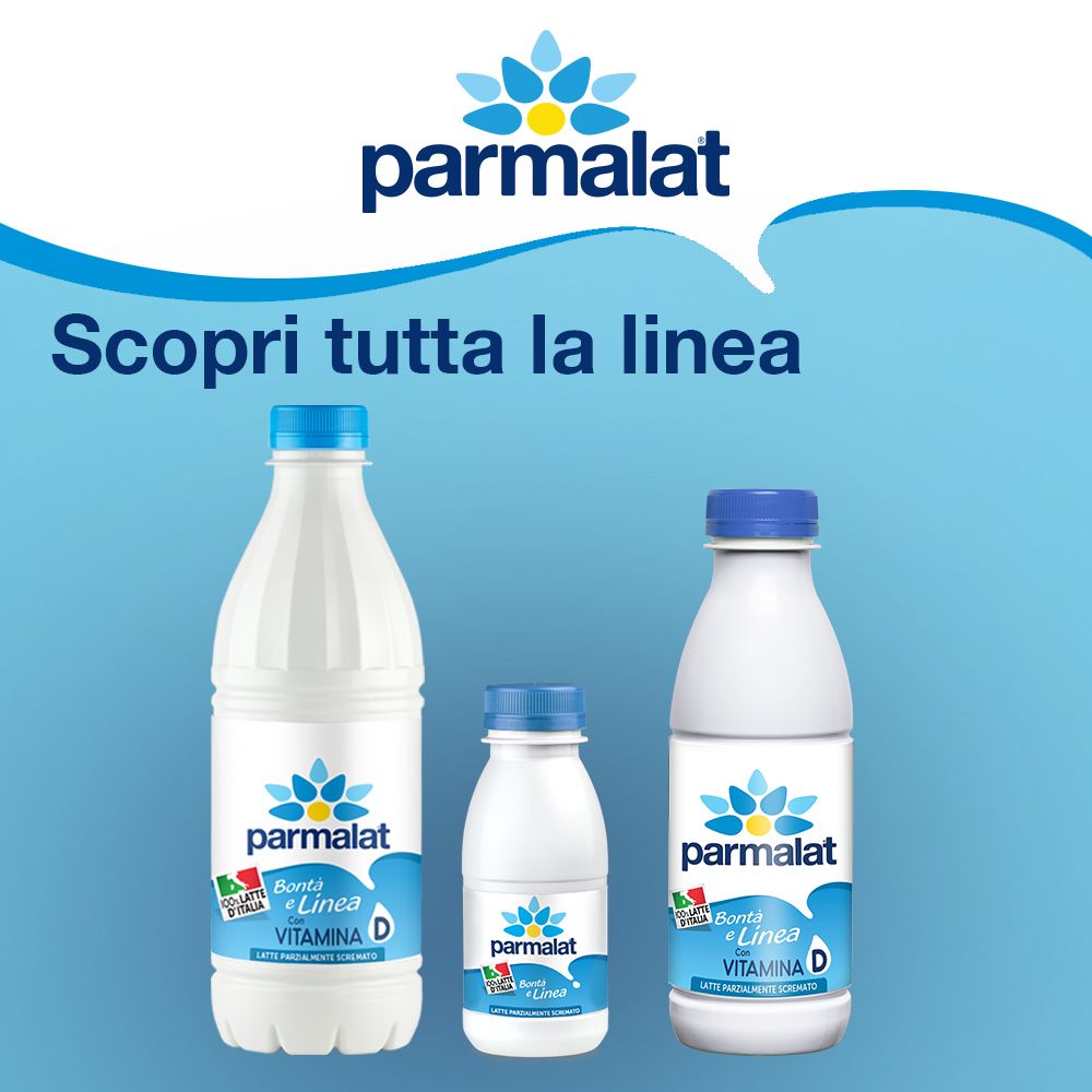 Parmalat Bonta e Linea Latte UHT Parzialmente Scremato 100% Italiano 1000 ml