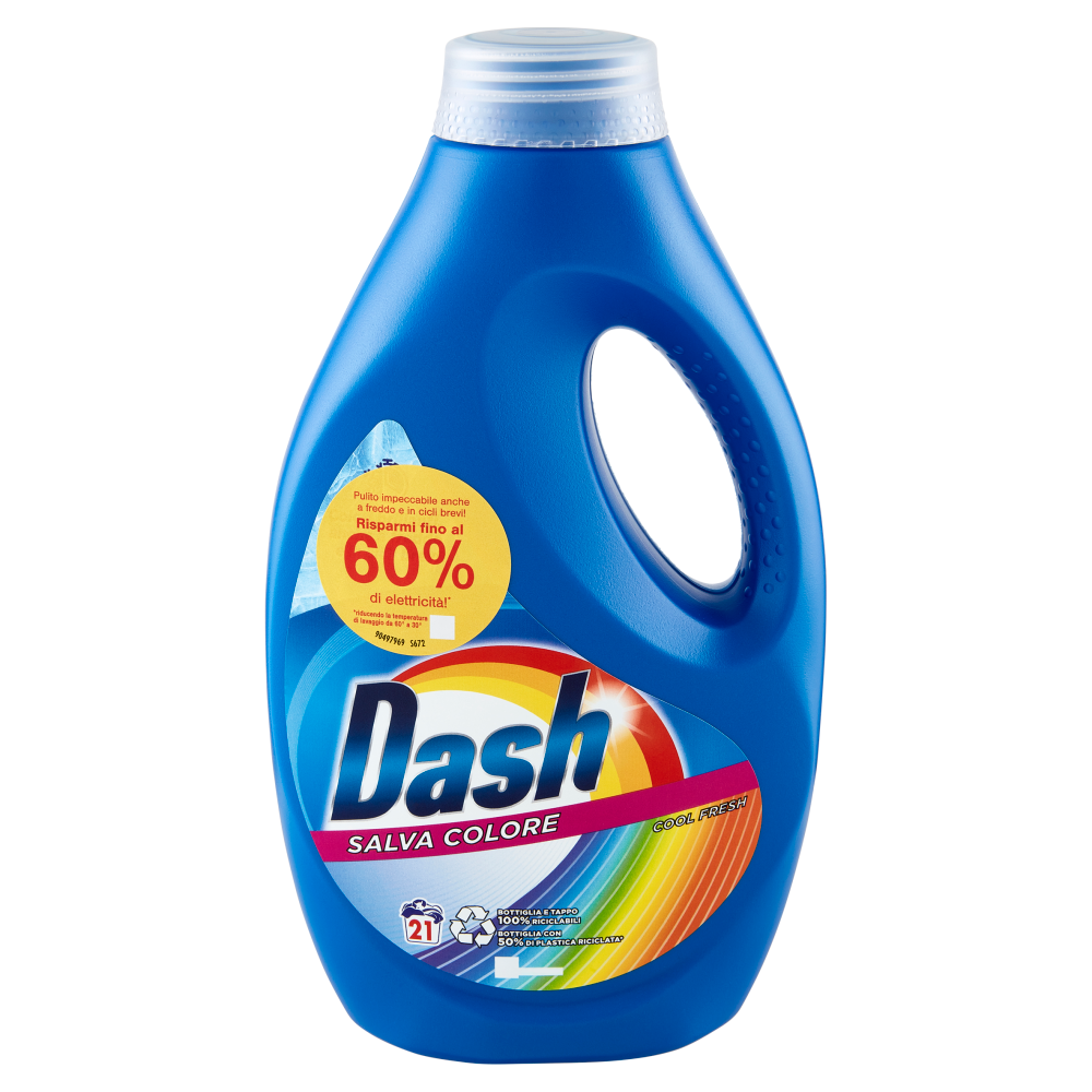 Dash Detersivo Liquido Lavatrice, Salvacolore, 21 Lavaggi 1050 ml