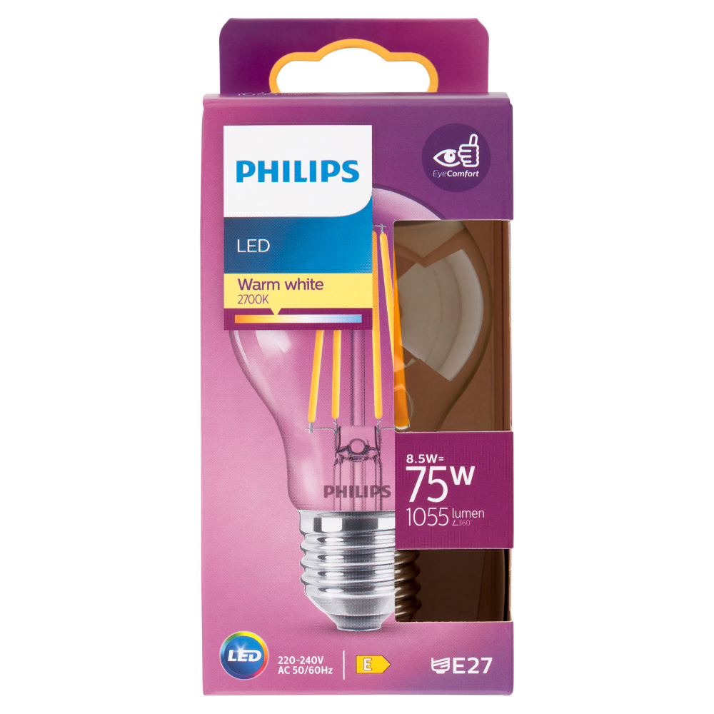 Philips Led goccia filamento 75W E27 2700K