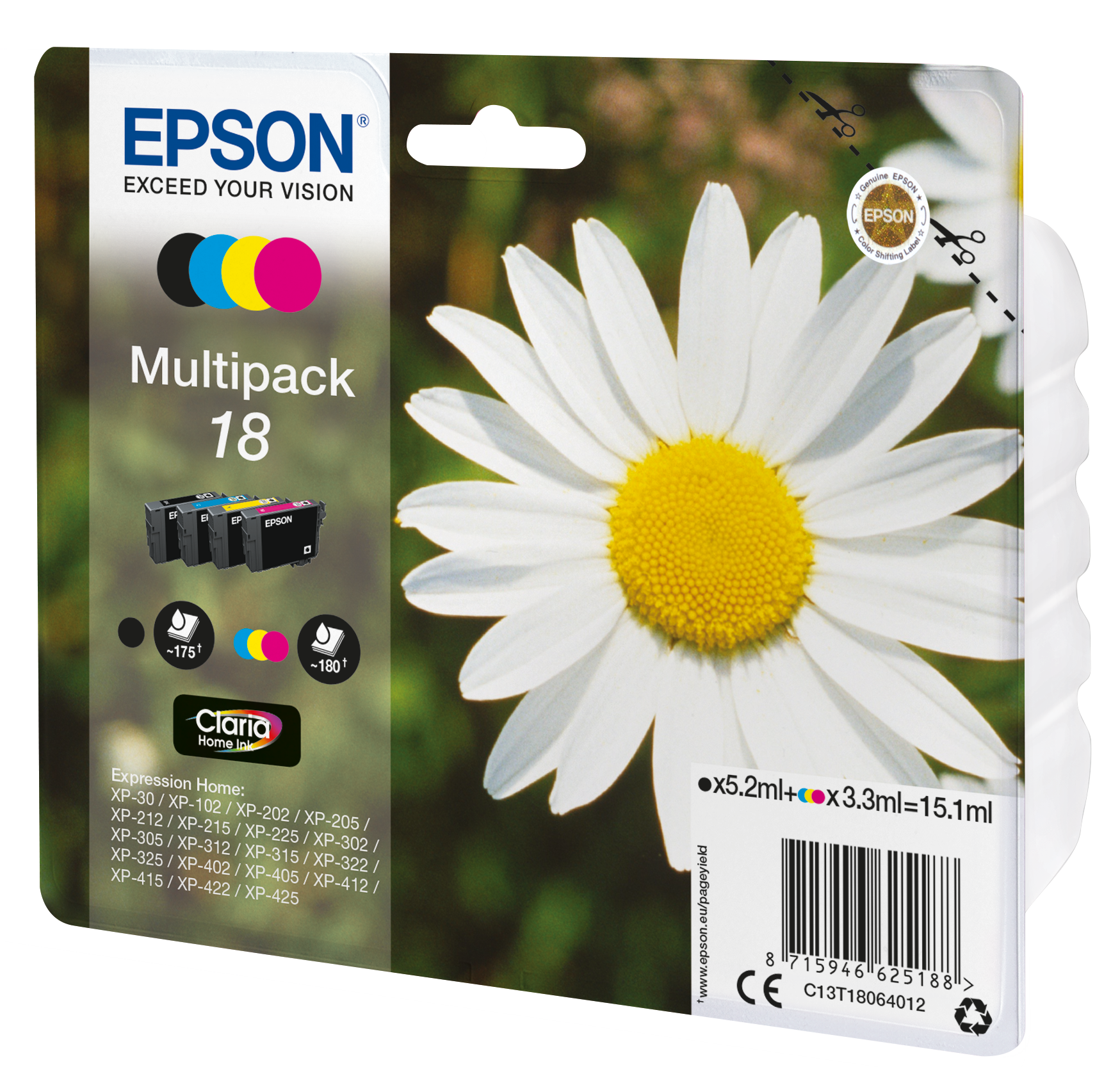 Epson Daisy Multipack Margherita 4 colori Inchiostri Claria Home 18