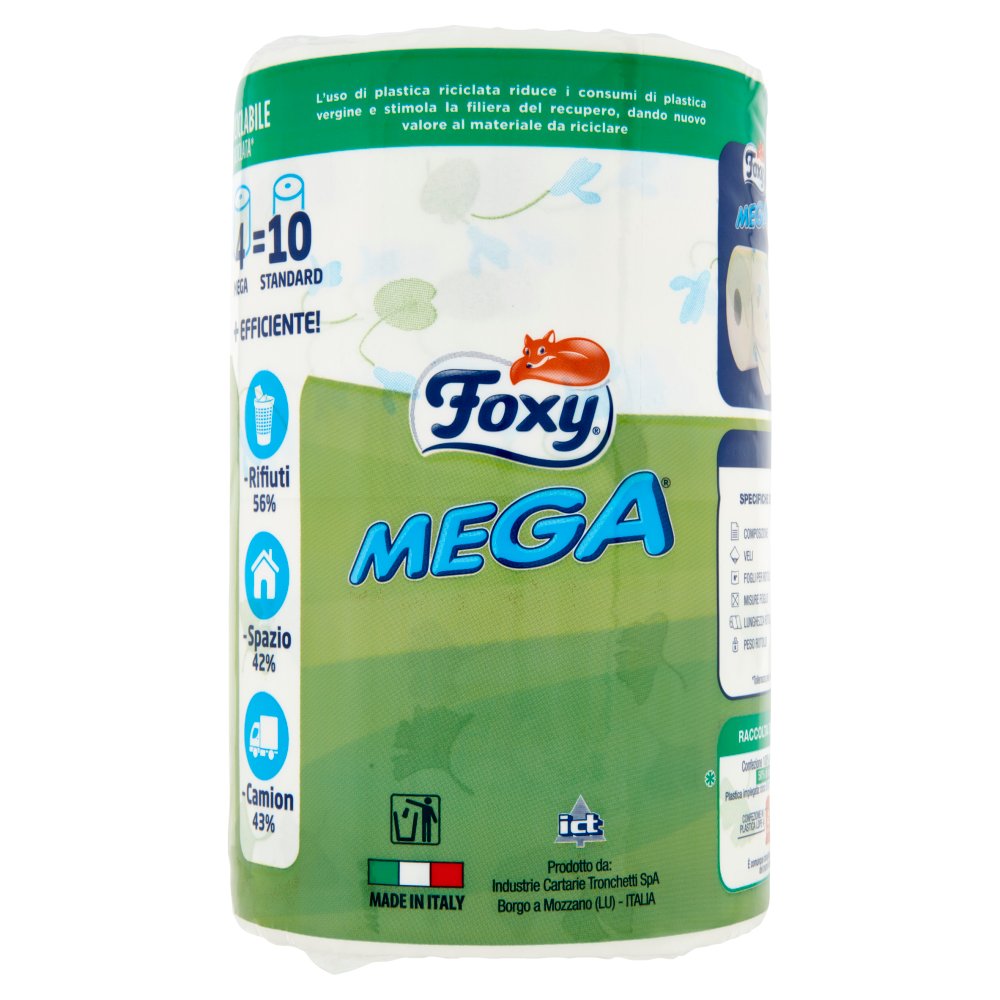 Foxy Mega Carta igienica 2 veli decorata 4 rotoloni