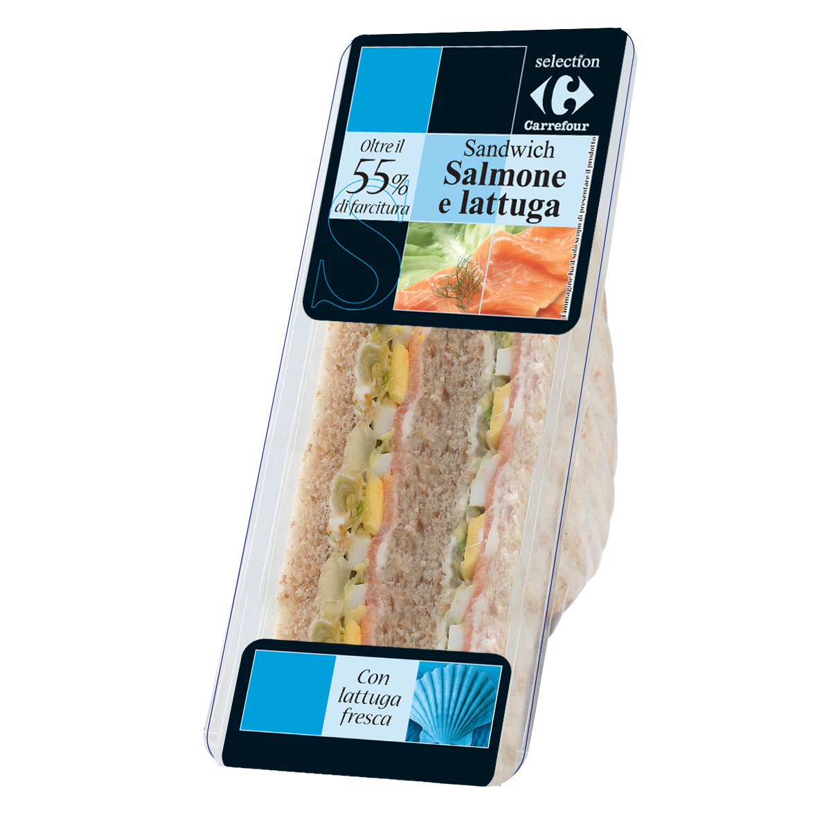 Carrefour Bon app&eacute;tit! Sandwich Salmone e Uova 2 Sandwiches 165 g