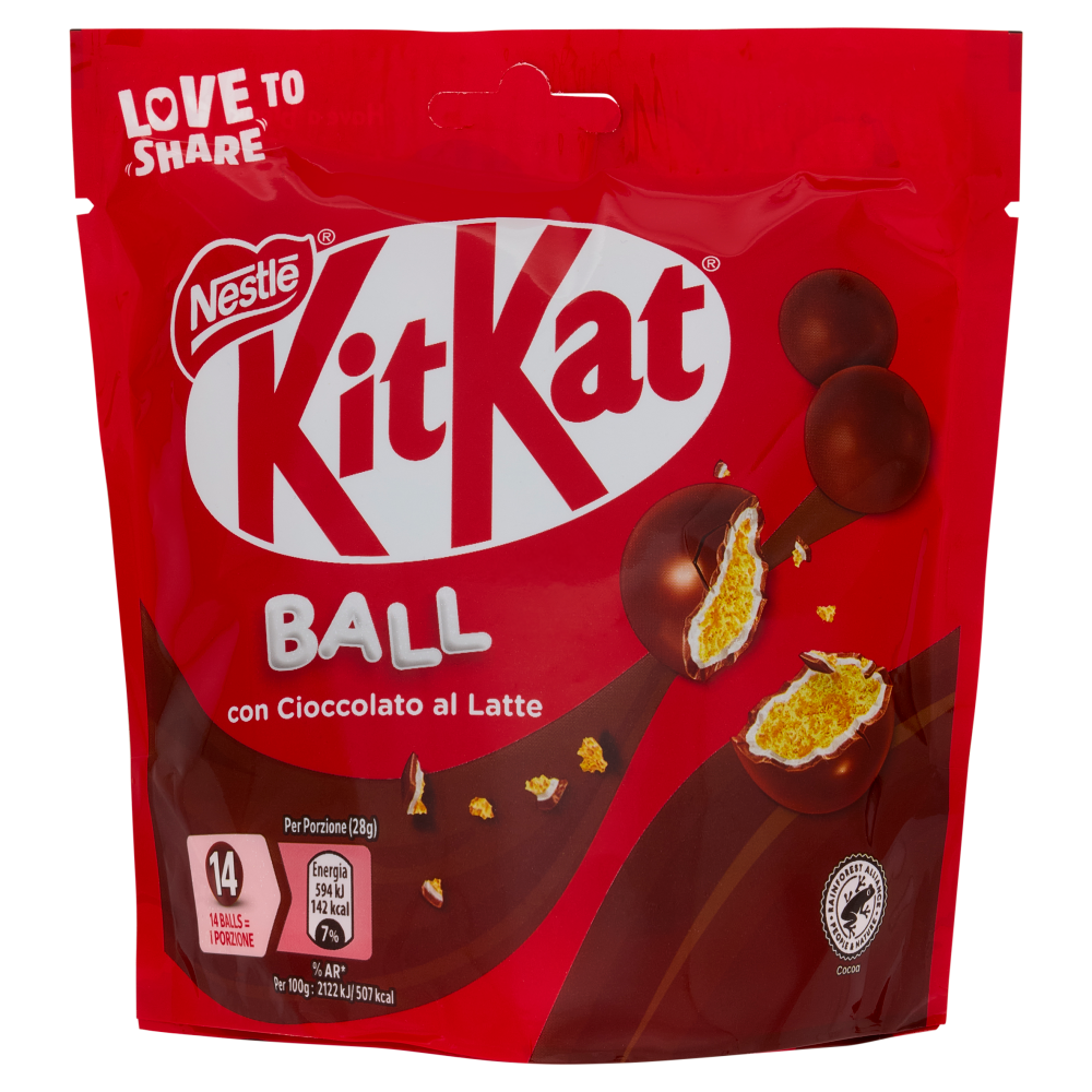 KITKAT Ball Palline di Cereale ricoperte di Cioccolato al Latte Sacchetto 140g
