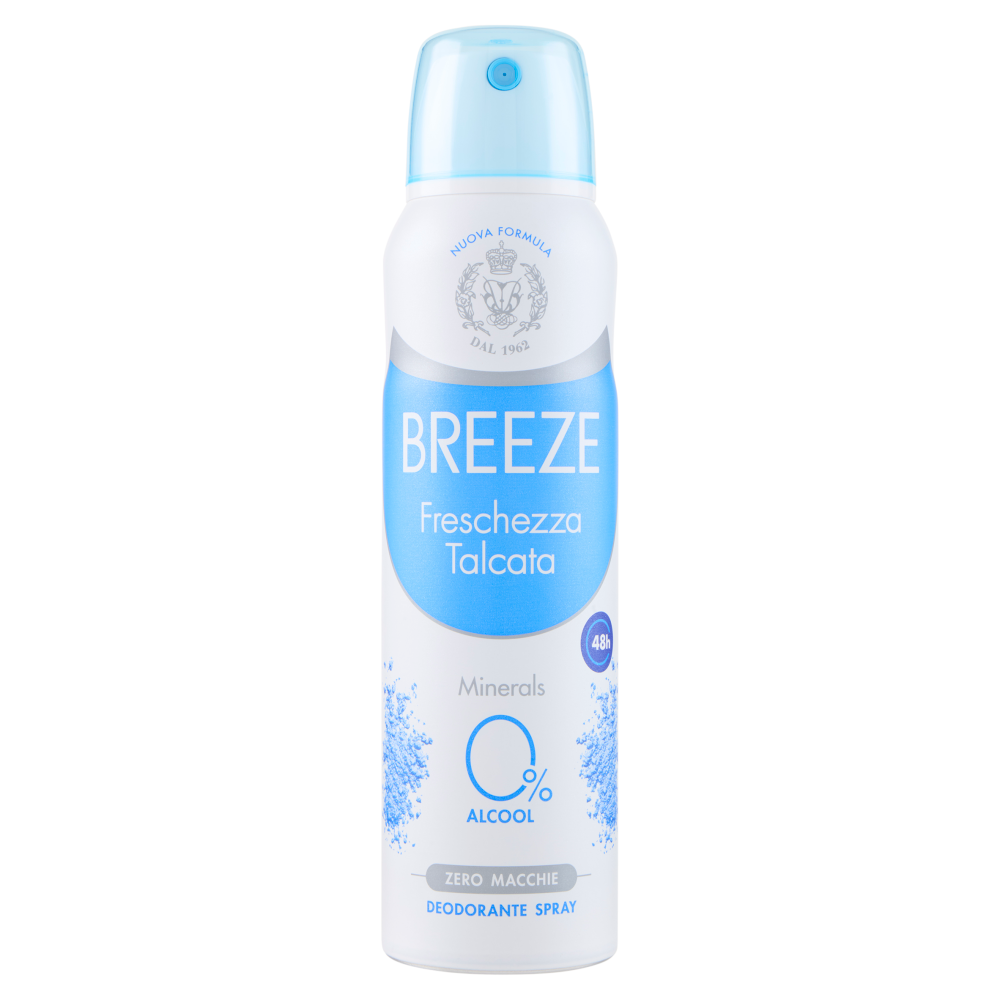Breeze Freschezza Talcata Minerals 0% Alcool Deodorante Spray 150 mL