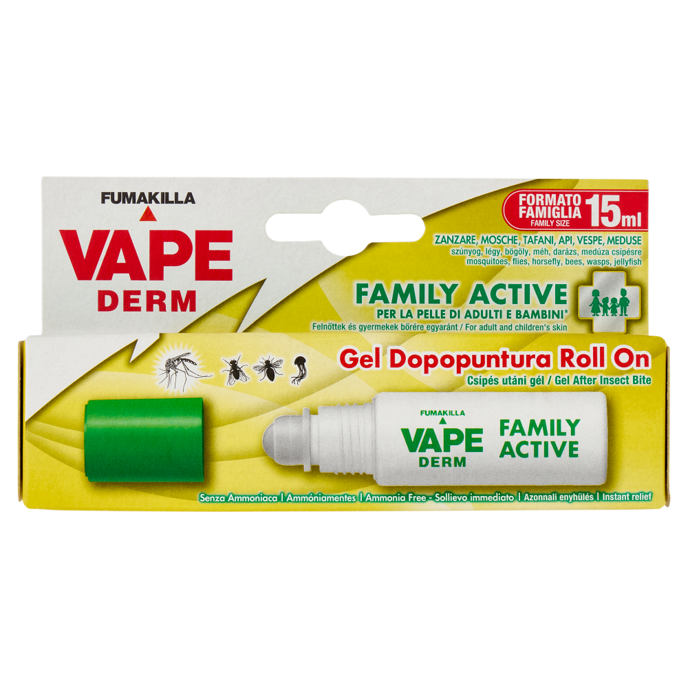 VAPE Derm Family Active Gel Dopopuntura Roll On 15 ml
