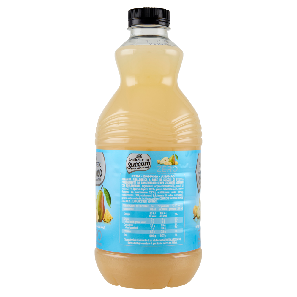 San Benedetto Succoso Zero Pera Banana Ananas 0,90 L
