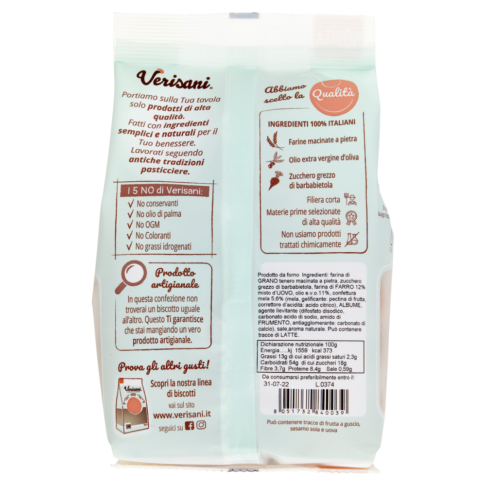 Verisani Biscotti Farro e mela 300 g