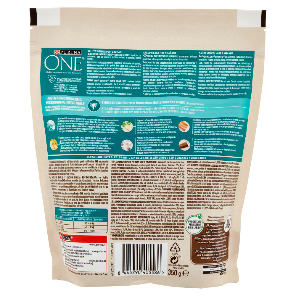 PURINA ONE Bifensis Grain Free Adult Salmone 350 g