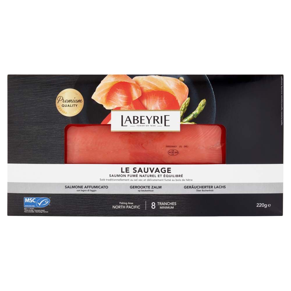 Labeyrie il Selvaggio Salmone Affumicato MSC, gusto Naturale 220 g