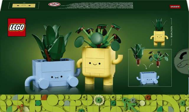 LEGO Botanicals 10349 Piantine Felici Giocattolo, Kit Arti e Mestieri con 2 Piante Artificiali e 2 Vasi per Bambine e Bambini 9+
