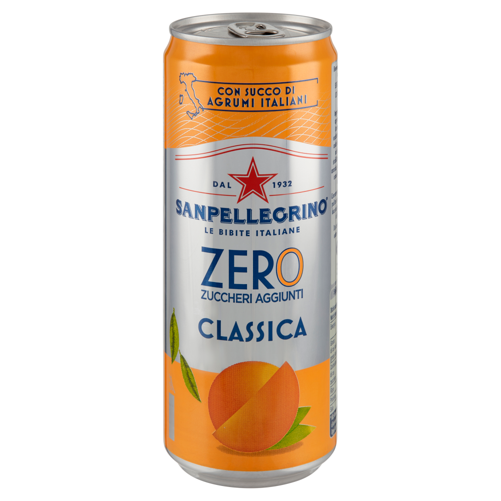 SANPELLEGRINO Classica Zero Zuccheri Aggiunti, Lattina 33 cl