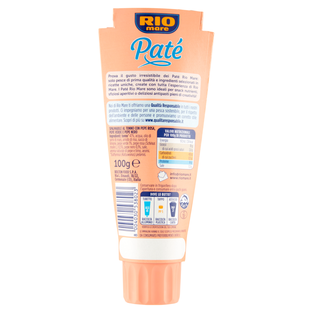 Rio mare Pat&egrave; Tonno ai 3 Pepi 100 g