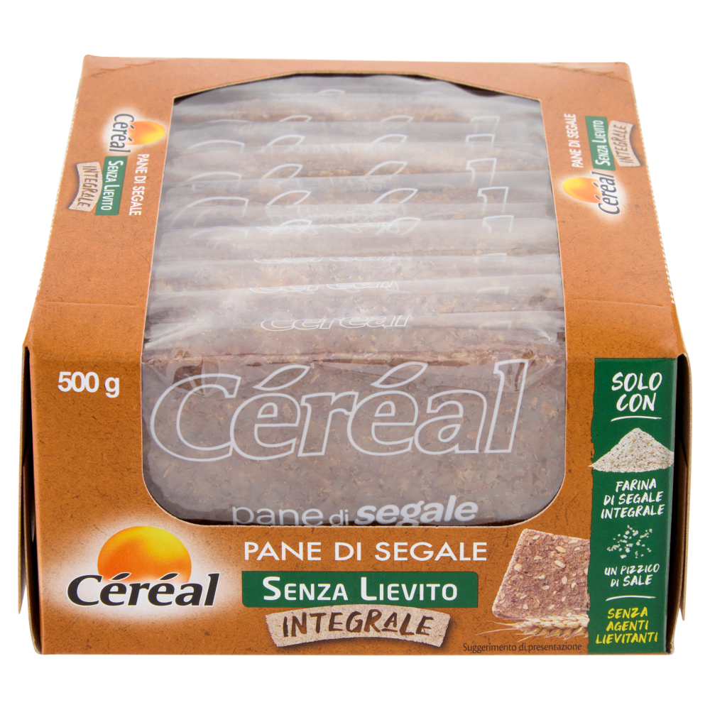 Céréal Senza Lievito Pane di Segale Integrale, solo con Farina di Segale integrale - 500 g