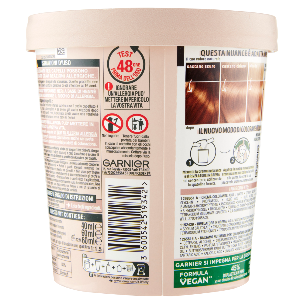 Garnier GOOD 7.0 Biondo Caramello, colorazione permanente senza ammoniaca, 90% di origine naturale