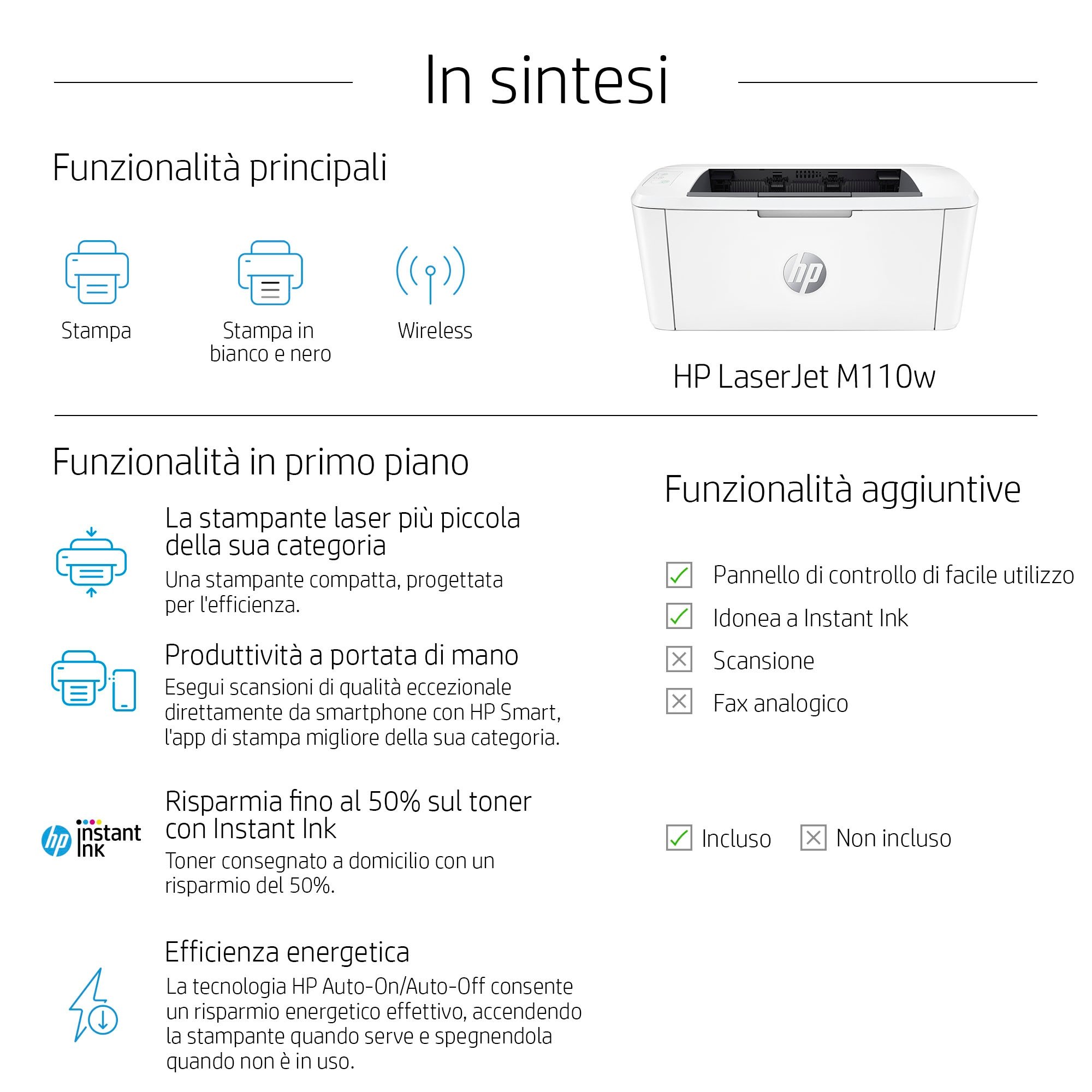 HP LaserJet Stampante M110w