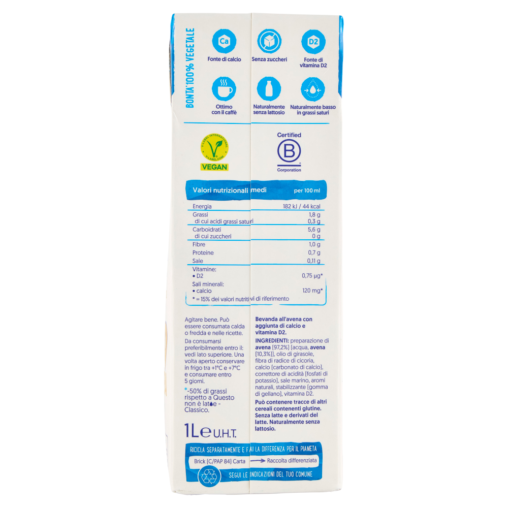 ALPRO Questo Non è Latte Light, Bevanda Vegetale all'Avena Gusto Latte, Senza Lattosio, 1l