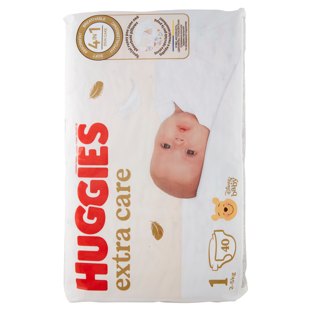 Huggies extra care Pannolini 1 2-5 Kg 40 pz
