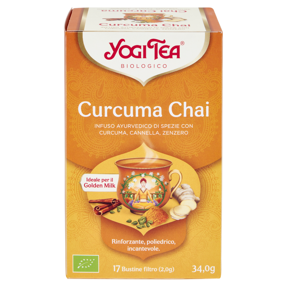 Yogi Tea Curcuma Chai Bio infuso ayurvedico di spezie con curcuma, cannella e zenzero - 34,0g