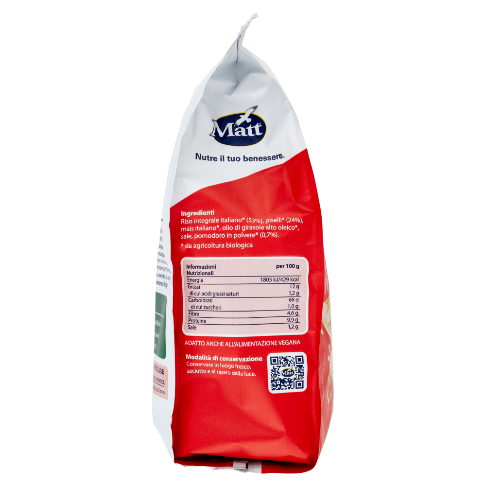 Matt SfizioSì Bio Snack di Riso, Pomodoro e Piselli 60 g