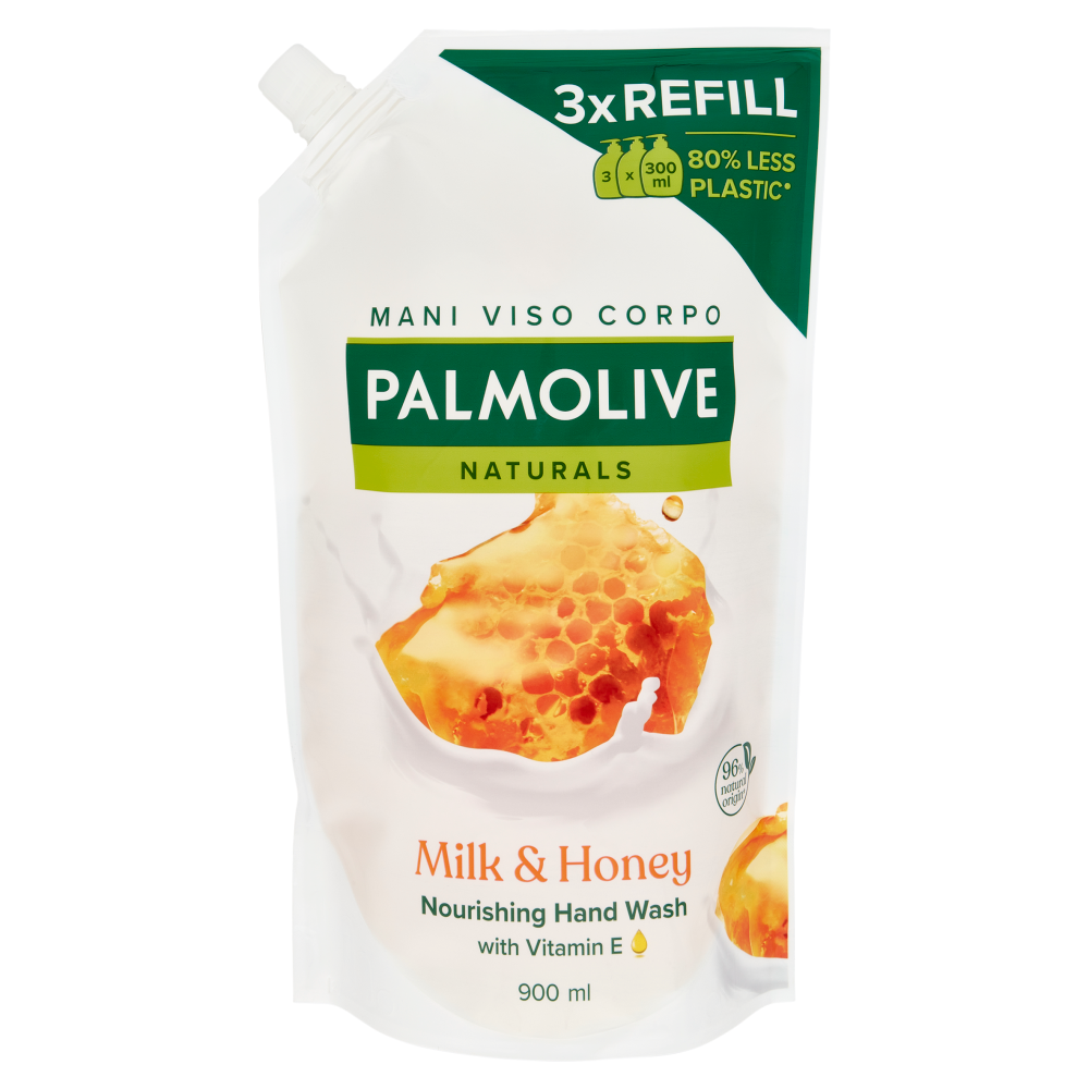 Palmolive ricarica sapone liquido mani Naturals Latte e Miele 900 ml