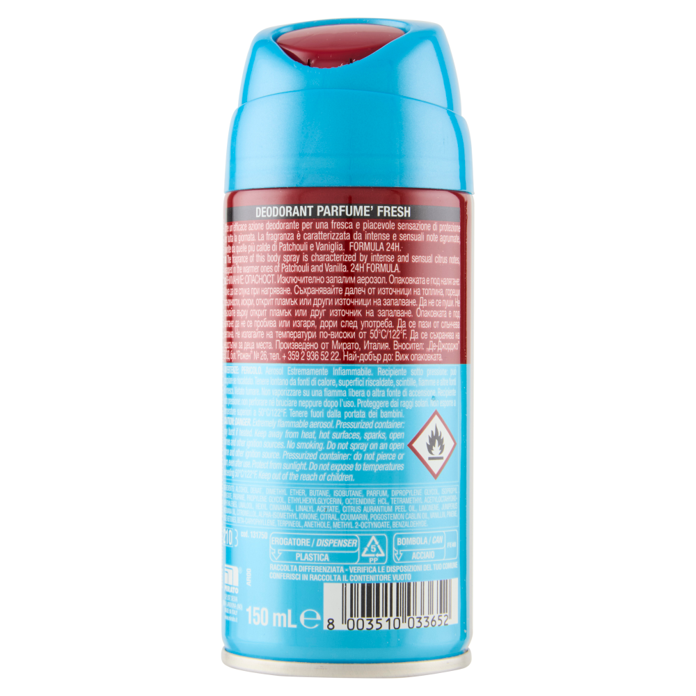 Intesa Pour Homme Deodorant Parfumé Fresh Body Spray 150 mL