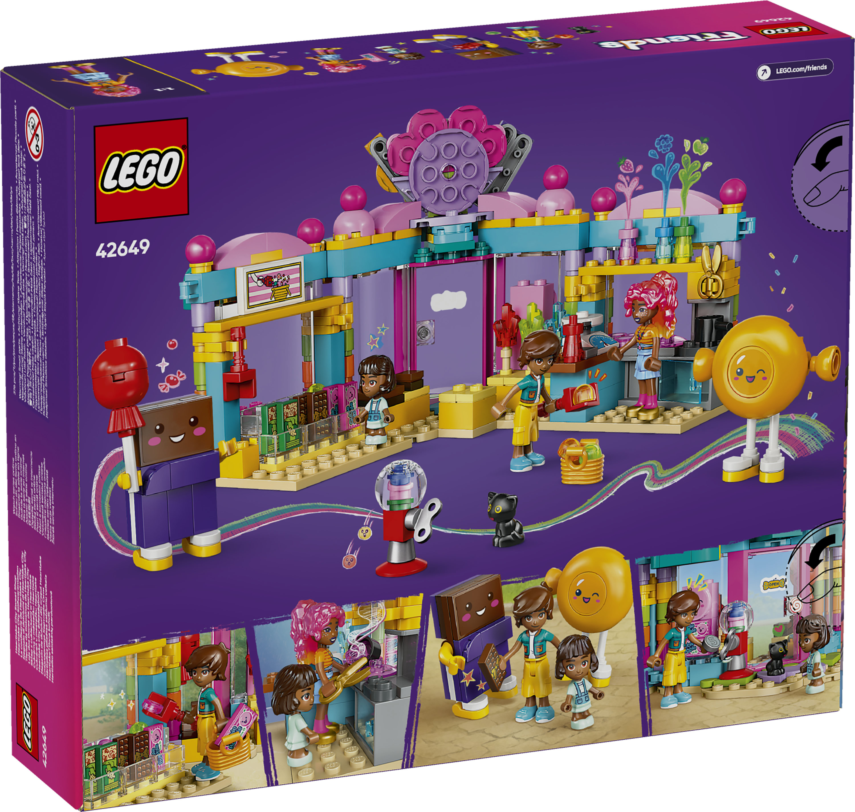 LEGO Friends 42649 Negozio di Dolciumi di Heartlake City, Giochi per Sviluppo Abilit&agrave; Sociali per Bambine e Bambini da 6 Anni