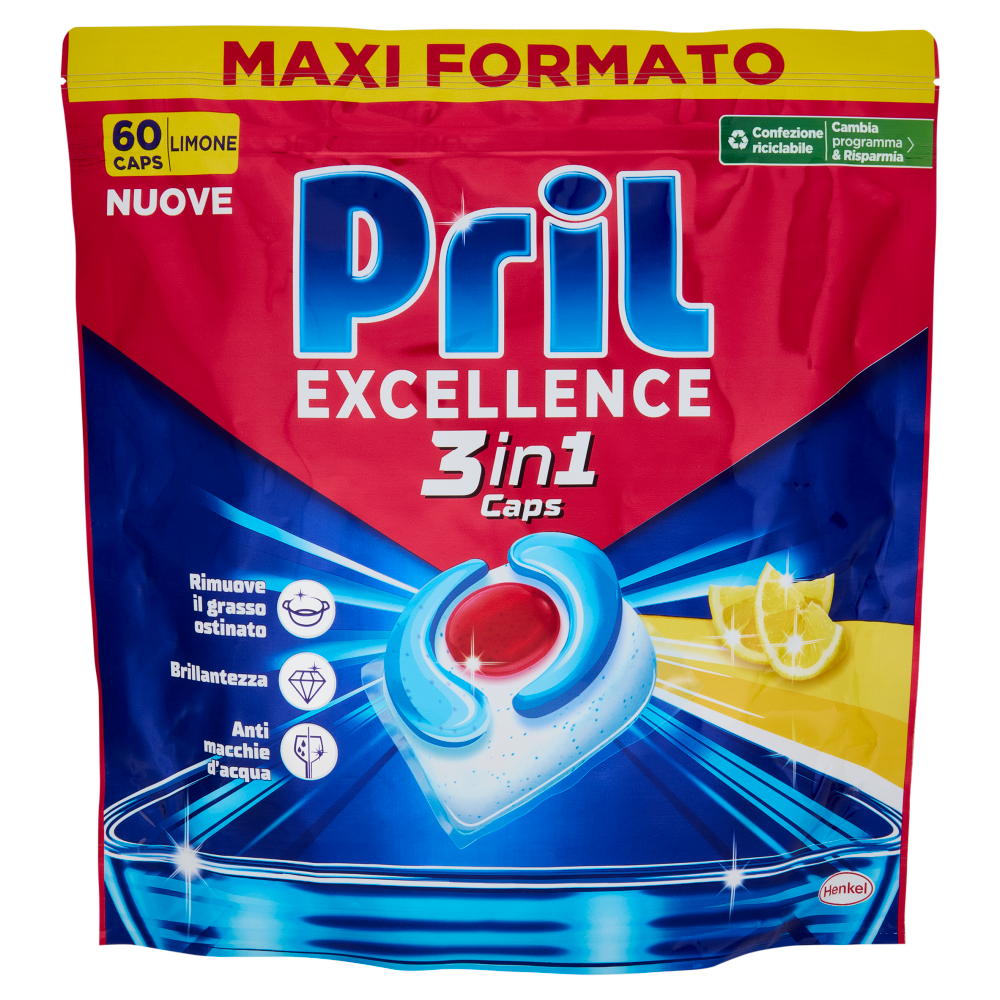 PRIL Excellence 3in1 Caps Limone 60pz (1.086g)