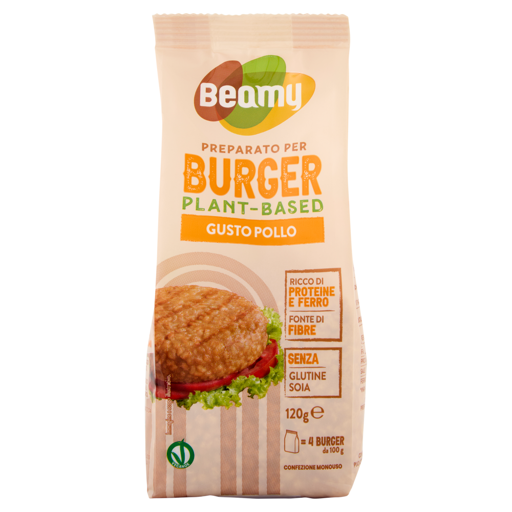 Beamy Preparato per Burger Plant-Based Gusto Pollo 120 g