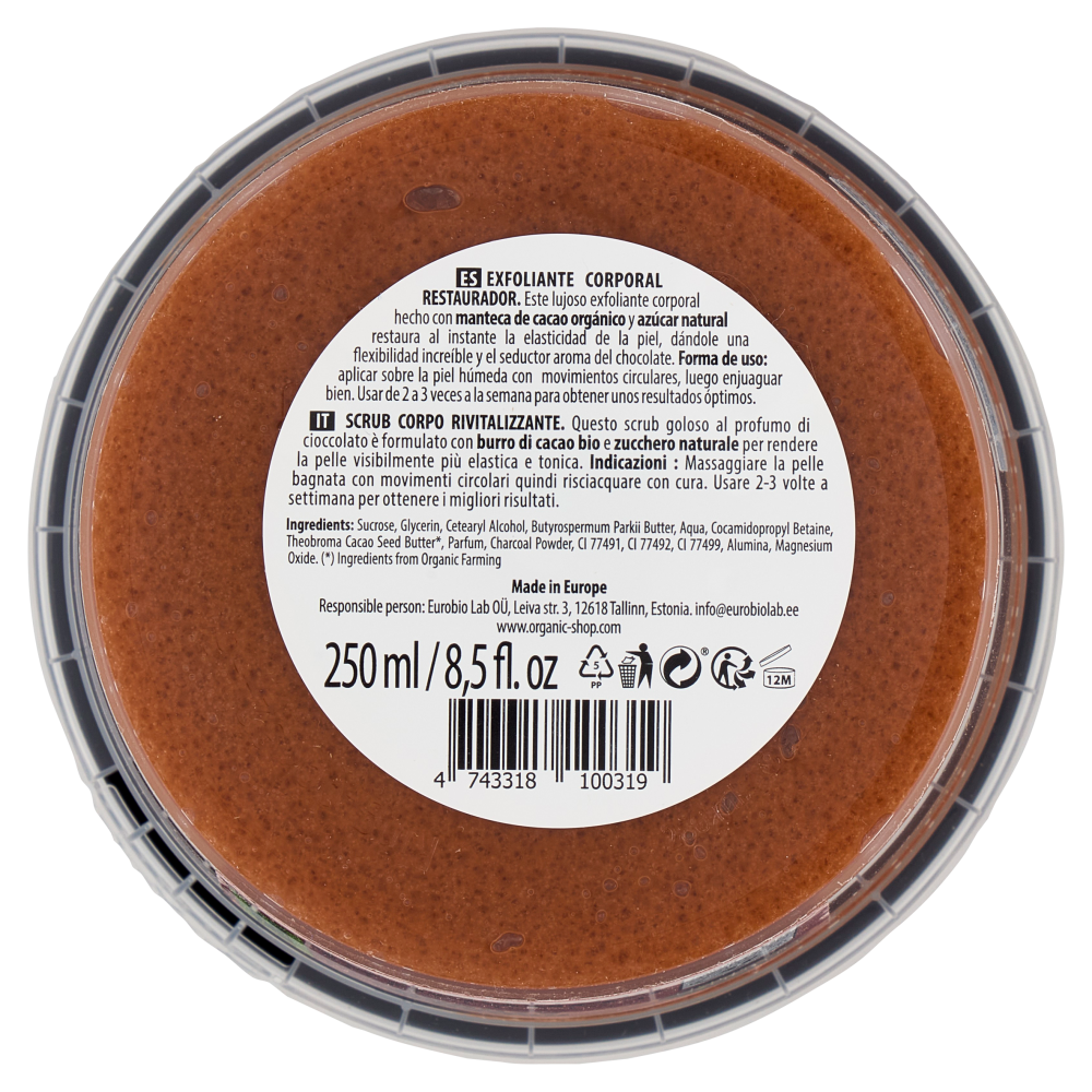 organic shop Scrub Corpo Rivitalizzante Cacao & Azùcar 250 ml