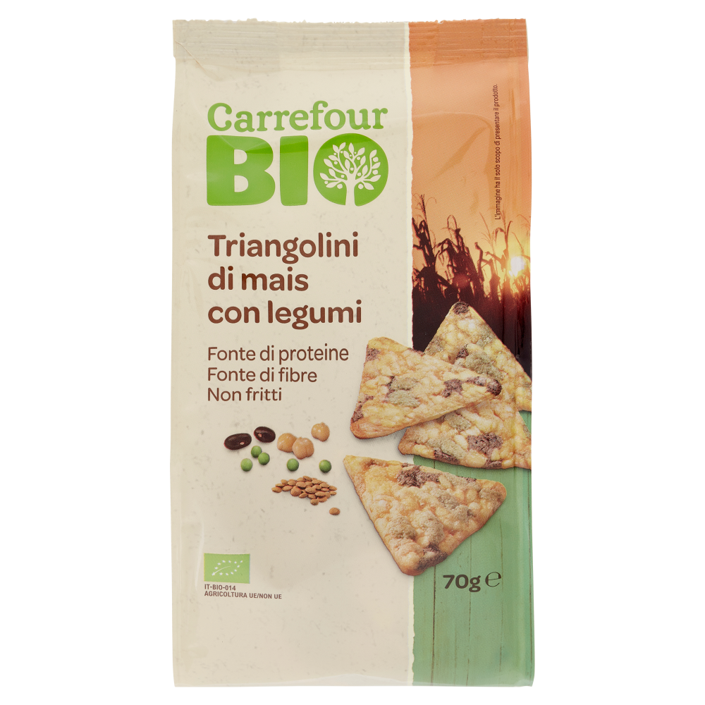 Carrefour Bio Triangolini di mais con legumi 70 g