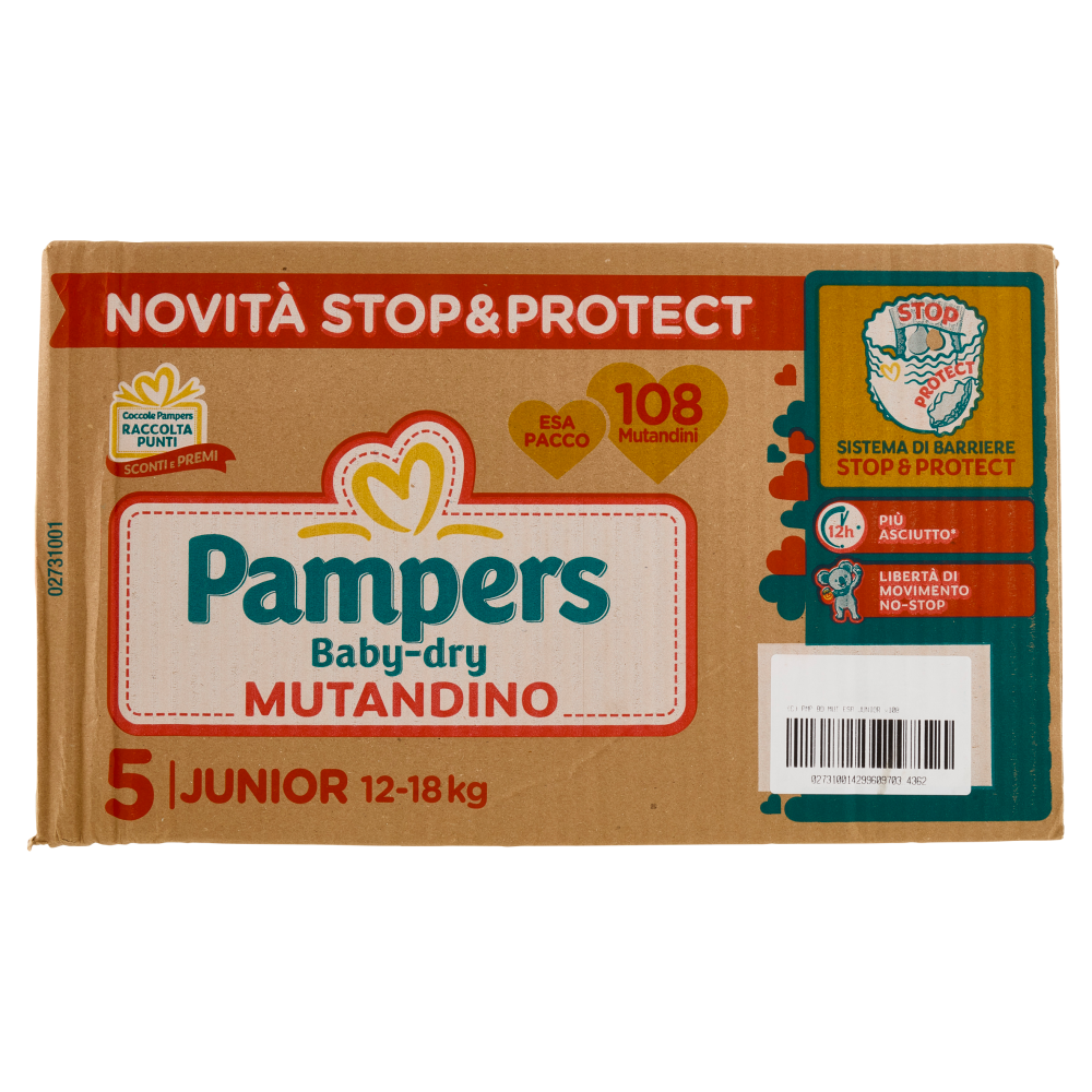 Pampers Baby Dry Mutandino Junior 108 pz